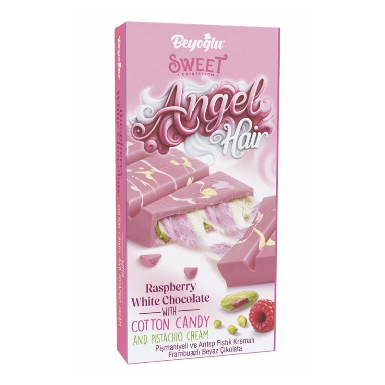 BEYOGLU ANGEL HAIR RASPBERRY WHITE CHOCLATE WITH COTTON CANDY&PISTACHIO 170g 6 pcs