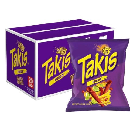 Buy Takis 92.3g 20 pcs from JJ Trading Inc. Wholesale grocery supplies, best prices, and shipping across the USA.