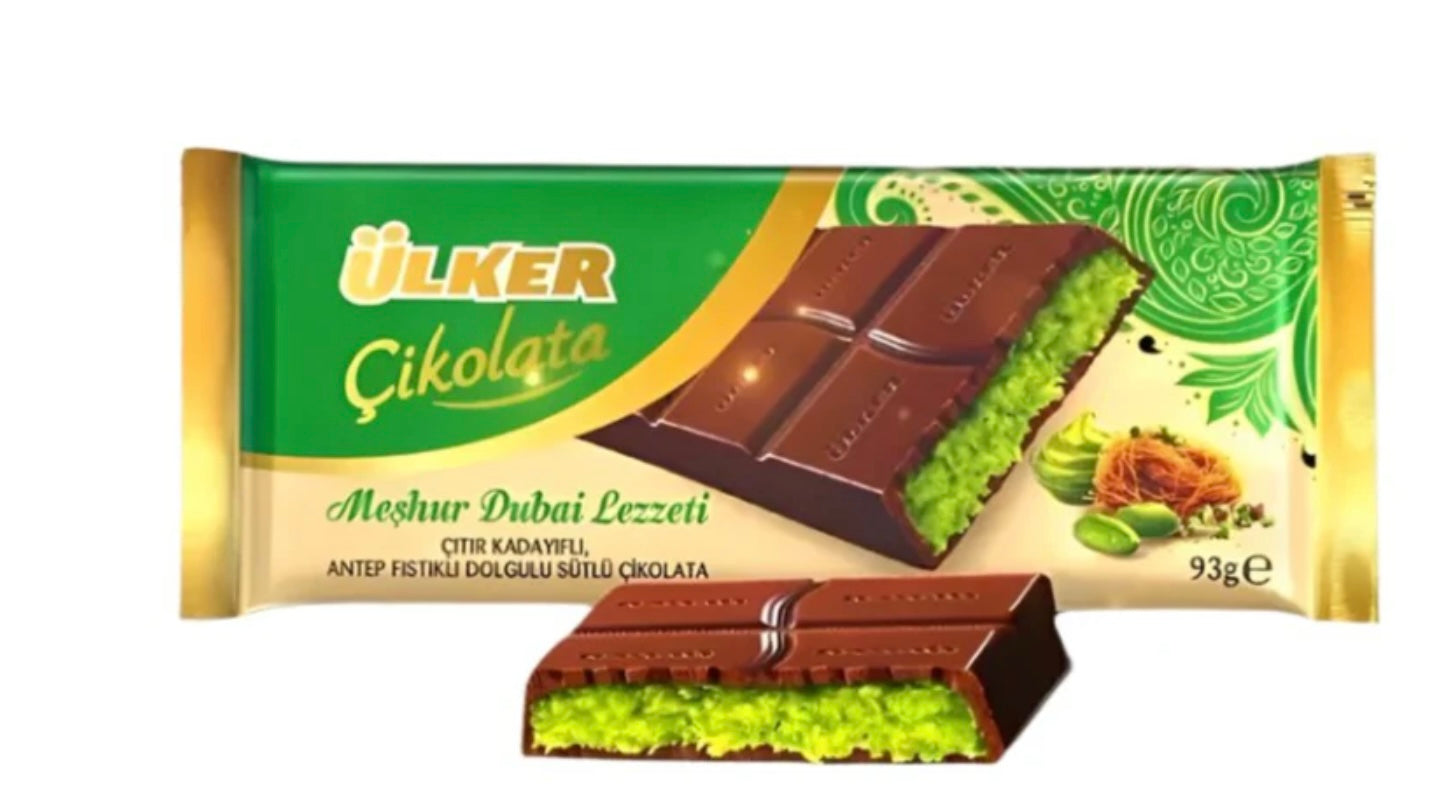 Buy Ulker Dubai Chocolate 93g 6pcs from JJ Trading Inc. Wholesale grocery supplies, best prices, and shipping across the USA.