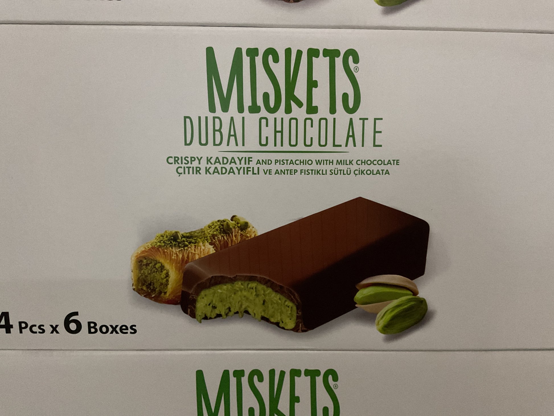 Buy MISKETS DUBAI CHOCOLATE 4pcs x 5 Boxes from JJ Trading Inc. Wholesale grocery supplies, best prices, and shipping across the USA.