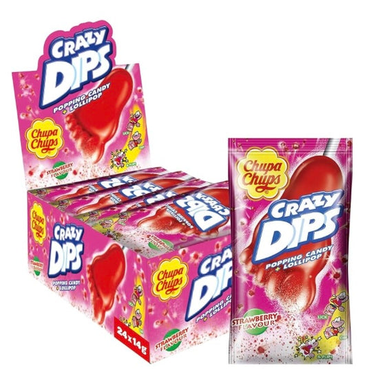 Chupa chups crazy dips strawberry 14g 288pcs (48x6)