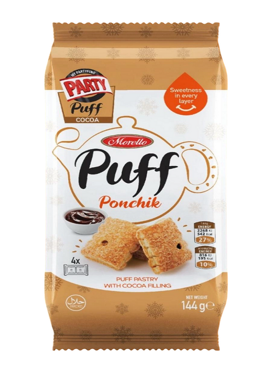 Morello Puffy Ponchik- Cocoa 144g X 25Pcs