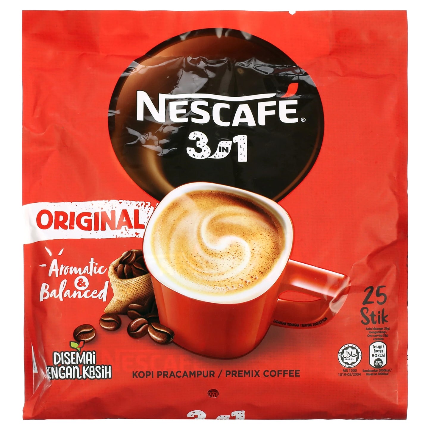 Nescafé 3 in 1 Coffee Original 25 ct 24 pcs