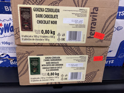 TERRAVITA COCOACARA DARK Chocoloate 77% (100G) x 8pcs