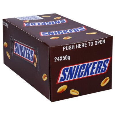 Buy SNICKERS CHOCOLATE BAR 50g 24PCS from JJ Trading Inc. Wholesale grocery supplies, best prices, and shipping across the USA.